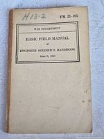 Front cover showing title, date, spine wear and stain