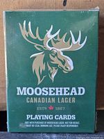 Front of sealed Moosehead Canadian Lager playing cards deck
