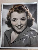 Front view of Janet Gaynor autographed portrait