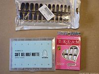 All three press-on nail sets in one frame