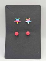 Front view of both earring pairs on card