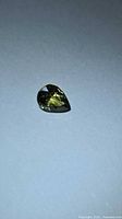 Pear-cut yellow-green sapphire top view