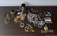 Full layout of all jewelry pieces on table