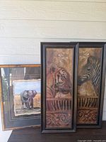 Group view of all three framed wildlife prints