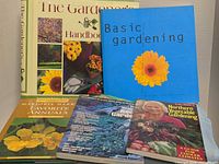 Front covers of all five gardening books