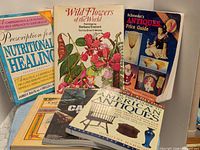 Group shot of all six books standing and stacked