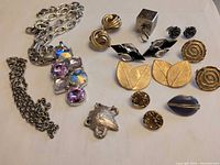 Overview of all jewellery pieces on white background