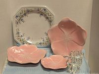 Group shot showing all plates and candle holders
