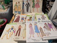 Spread of assorted pattern envelopes laid on table