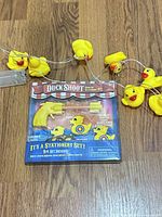 Boxed Duck Shoot stationery set and duck string lights