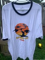 Front of white ringer T-shirt showing Miyagi-Do Karate graphic