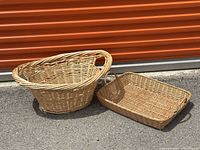 Both wicker baskets side by side showing shape and color