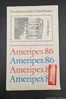 Ameripex 86 Presidential Mint Set cover folder