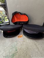 Front view of both caps and rain cover