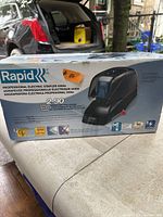 Retail box showing Rapid 5080e electric stapler