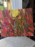 Full view of abstract expressionist painting on canvas