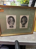 Full view of framed piece with both prints visible
