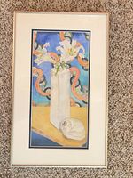 Front view of framed print showing artwork, mat and frame