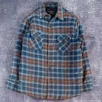 Full front view of plaid sweater jacket