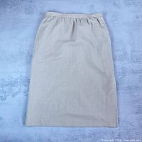 Full view of tan Weathervane cotton skirt front