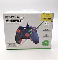 Front of retail box showing product name, image of controller, Xbox compatibility and price sticker