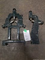 Steady rest and follow rest side by side showing overall form and paint wear