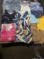Overview of garments spread on pallet