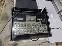 Top view showing Traynor YVM-10 control panel and knobs