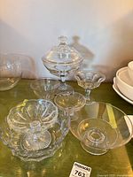 Group shot of all glass pieces on table