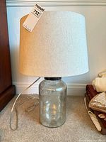 Full view of lamp with shade attached