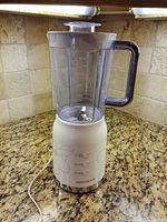 Full view of Joyoung blender assembled on countertop
