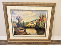 Front view of framed print showing artwork, frame, mats