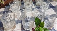 All ten glasses displayed on table