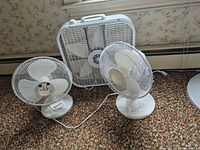 All three fans grouped; shows overall condition and corded power