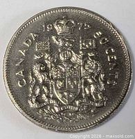 Full view of 1975 Canadian 50-cent coin reverse