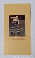 Front view of mounted hockey card