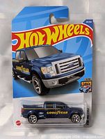 Front of sealed Hot Wheels card showing 2009 Ford F-150 Goodyear truck