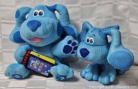 Both Blue's Clues plush toys side by side