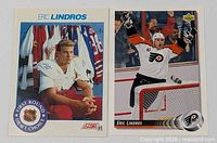 Both Eric Lindros cards front view
