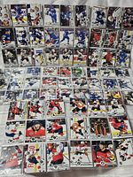 Wide shot of all cards laid out showing variety and quantity