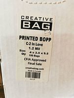 Box label showing product specifications