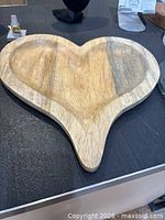 Wooden heart-shaped tray