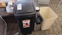 Group shot of three bins showing size and materials