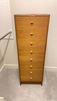 Front view showing full height and drawer arrangement