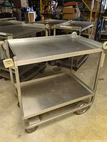 Full view of stainless steel two-tier cart