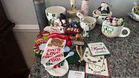 Group shot of all holiday items on countertop