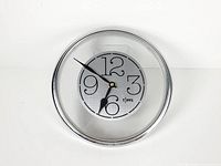Front view of clock showing full design