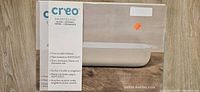 Front of retail box showing Creo SmartGlass large baking dish details