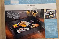 Front of unopened retail box showing Rose & Robin wooden photo serving tray