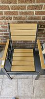 Top view showing full chair, metal frame, wood slats